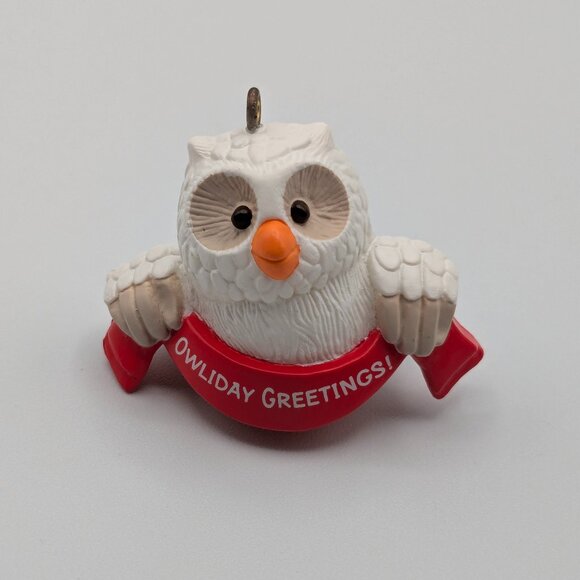 Hallmark Keepsake Owliday Greetings 1989, Vintage Owl Christmas Ornament - Picture 1 of 11